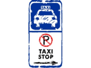 Sticker Custom Preview Image #111229 Road Signs Brush Stroke Taxi Stop4