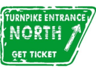 Sticker Custom Preview Image #111268 Road Signs Brush Stroke Turnpike Entrance North