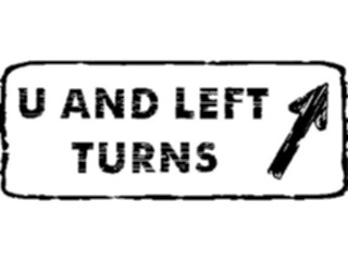 Sticker Custom Preview Image #111273 Road Signs Brush Stroke U Left Turns1