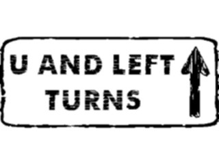 Sticker Custom Preview Image #111274 Road Signs Brush Stroke U Left Turns2