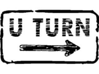 Sticker Custom Preview Image #111278 Road Signs Brush Stroke U Turn3