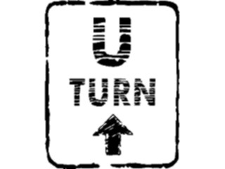 Sticker Custom Preview Image #111279 Road Signs Brush Stroke U Turn4