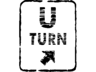 Sticker Custom Preview Image #111280 Road Signs Brush Stroke U Turn5
