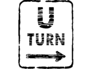 Sticker Custom Preview Image #111281 Road Signs Brush Stroke U Turn6