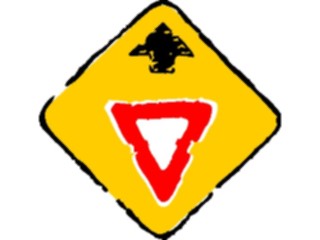 Sticker Custom Preview Image #111302 Road Signs Brush Stroke Yield Ahead1