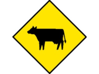 Sticker Custom Preview Image #111367 Road Signs Road Signs Caution Cattle Crossing2