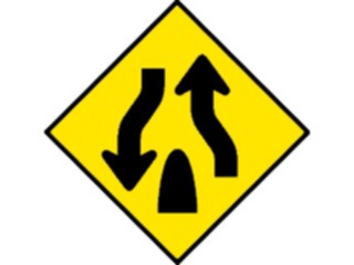 Sticker Custom Preview Image #111409 Road Signs Road Signs Divided Highway End
