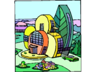 Sticker Custom Preview Image #112341 Science Fiction Building Flower