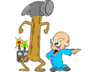 Sticker Custom Preview Image #112517 Science Fiction Mad Scientist Hammer Man