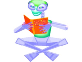 Sticker Custom Preview Image #113218 Science Fiction Robot Reading