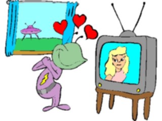 Sticker Custom Preview Image #113479 Science Fiction Space Alien Watching T V1