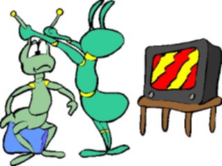 Sticker Custom Preview Image #113480 Science Fiction Space Alien Watching T V2