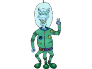 Sticker Custom Preview Image #113482 Science Fiction Space Alien Waving2