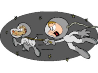 Sticker Custom Preview Image #113497 Science Fiction Space Boy Chasing Dog