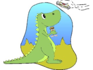 Sticker Custom Preview Image #113620 Science Fiction Space Ship Dinosaur