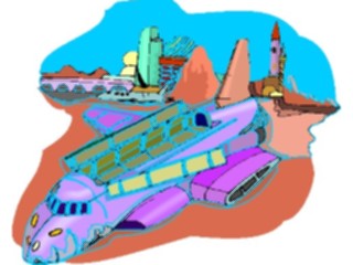 Sticker Custom Preview Image #113622 Science Fiction Space Ship Landed