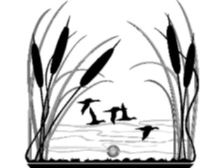 Sticker Custom Preview Image #114054 Seasons Weather Autumn Cattails Geese