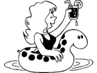 Sticker Custom Preview Image #114557 Seasons Weather Summer Womanin Pool Float