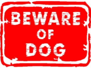 Sticker Custom Preview Image #116853 Signs Brush Stroke Bewareof Dog