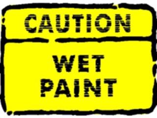 Sticker Custom Preview Image #116865 Signs Brush Stroke Caution Wet Paint