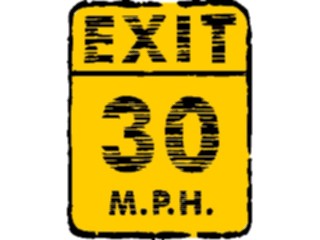 Sticker Custom Preview Image #116906 Signs Brush Stroke Exit30 M P H1