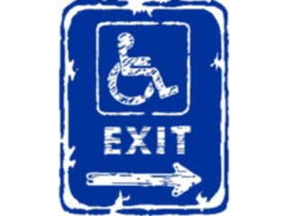 Sticker Custom Preview Image #116952 Signs Brush Stroke Handicap Exit1