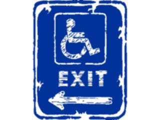 Sticker Custom Preview Image #116953 Signs Brush Stroke Handicap Exit2