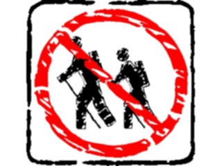 Sticker Custom Preview Image #116970 Signs Brush Stroke Hiking Not Allowed