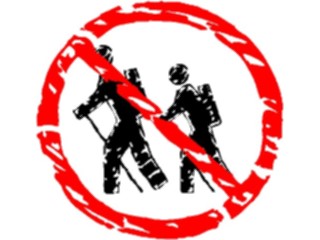 Sticker Custom Preview Image #116971 Signs Brush Stroke Hiking Not Allowed Symbol