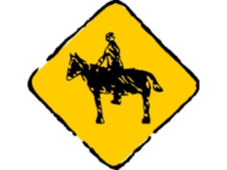 Sticker Custom Preview Image #116973 Signs Brush Stroke Horse Crossing1