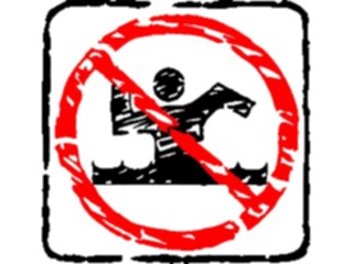 Sticker Custom Preview Image #117004 Signs Brush Stroke No Swimming Allowed1