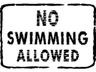 Sticker Custom Preview Image #117005 Signs Brush Stroke No Swimming Allowed2