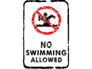 Sticker Custom Preview Image #117006 Signs Brush Stroke No Swimming Allowed3