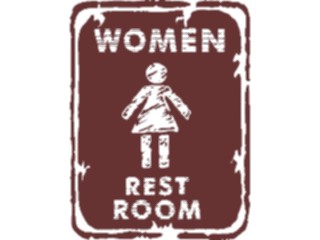 Sticker Custom Preview Image #117043 Signs Brush Stroke Restroom Women2