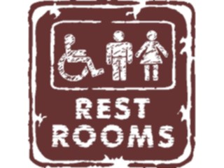 Sticker Custom Preview Image #117044 Signs Brush Stroke Restrooms1