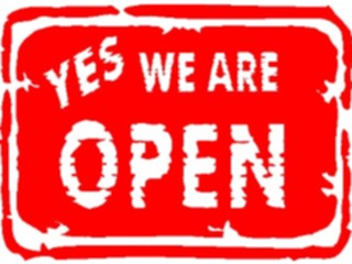 Sticker Custom Preview Image #117077 Signs Brush Stroke Yes We Are Open