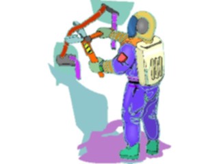 Sticker Custom Preview Image #118199 Space Astronaut Cutting Hose