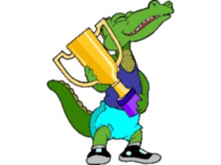 Sticker Custom Preview Image #119243 Sports Cartoons Alligatorwith Trophy