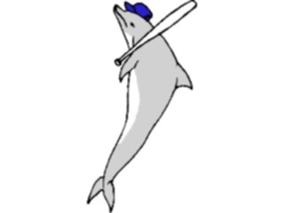 Sticker Custom Preview Image #119385 Sports Cartoons Baseball Dolphin