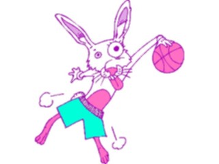 Sticker Custom Preview Image #119639 Sports Cartoons Basketball Rabbit1