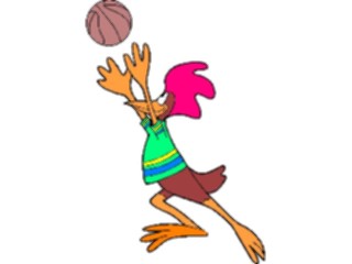 Sticker Custom Preview Image #119643 Sports Cartoons Basketball Rooster