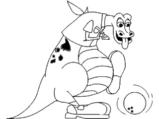 Sticker Custom Preview Image #119717 Sports Cartoons Bowler Dinosaur