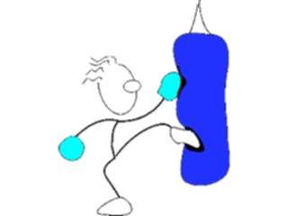 Sticker Custom Preview Image #119810 Sports Cartoons Boxer Training Kick