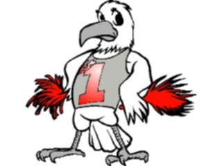 Sticker Custom Preview Image #119845 Sports Cartoons Cheerleader Eagle