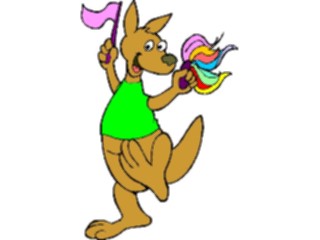 Sticker Custom Preview Image #119846 Sports Cartoons Cheerleader Kangaroo