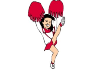 Sticker Custom Preview Image #119847 Sports Cartoons Cheerleader Kicking