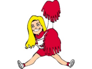 Sticker Custom Preview Image #119848 Sports Cartoons Cheerleader Leaping
