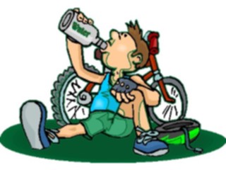 Sticker Custom Preview Image #119927 Sports Cartoons Cyclist Drinking Water