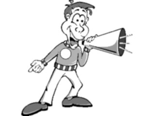 Sticker Custom Preview Image #119974 Sports Cartoons Fanwith Megaphone