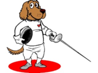 Sticker Custom Preview Image #119999 Sports Cartoons Fencing Dog